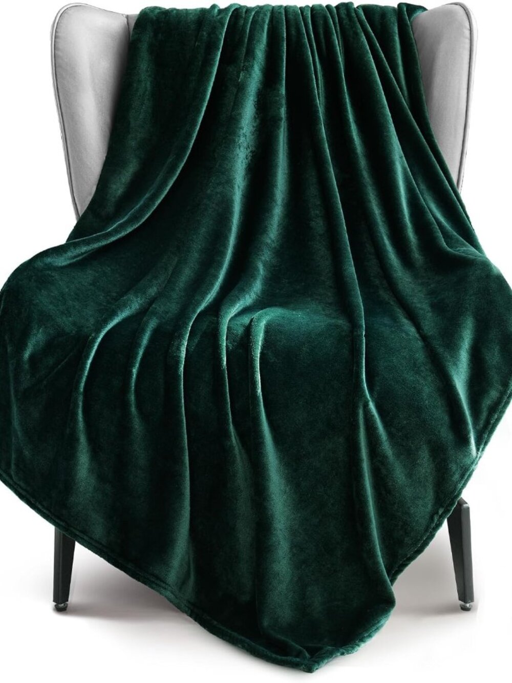 Soft Large Fleece Throw Blanket for Couch, Forest Green